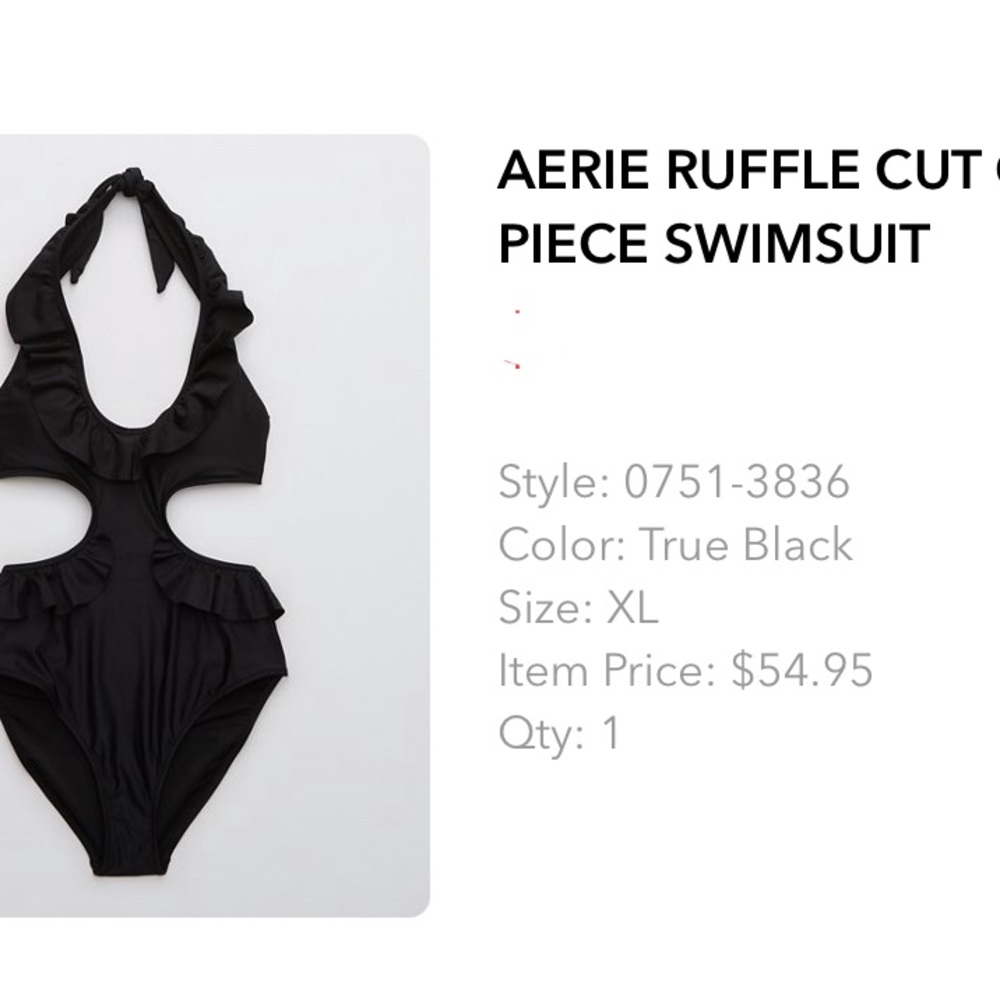 Aerie ruffle cut out one piece swimsuit XL